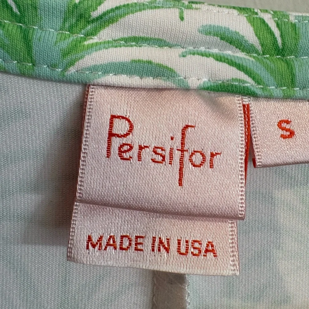 Tuckernuck Persifor Stem Flora Tyler Dress Green and White Palm Print Small - Picture 4 of 8